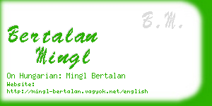 bertalan mingl business card